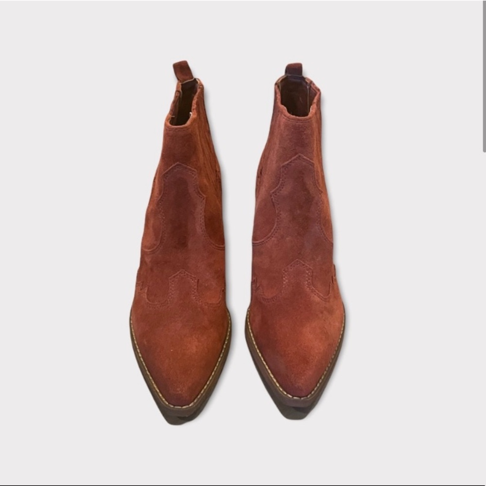 SAM EDELMAN RED SUEDE BOOTS